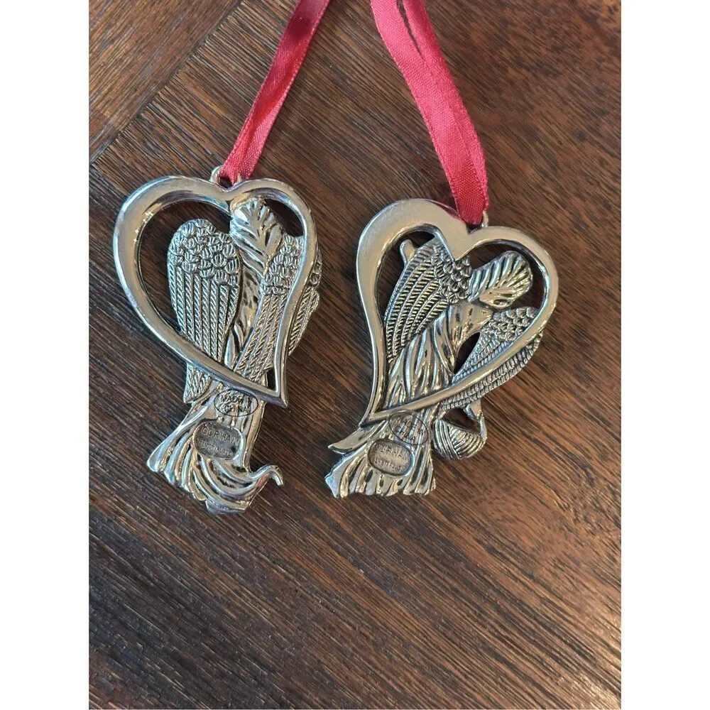 Gorham Faith and Hope silver plated ornaments